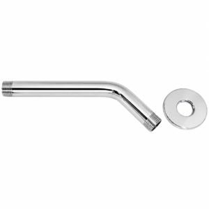 Ananya Industries Wall-Mounted Shower Arm with Flange – Silver Finish