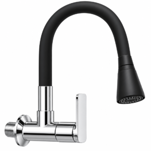 Flexible Sink Cock – Black & Chrome