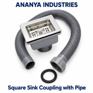 Ananya Industries Square Sink Coupling with Flexible Waste Pipe